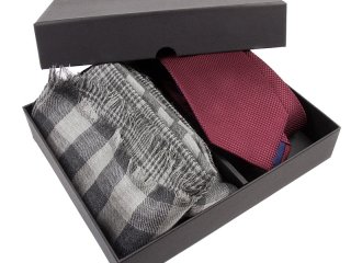 Zestaw upominkowy 20: Szal wełniany+ Krawat jedwabny